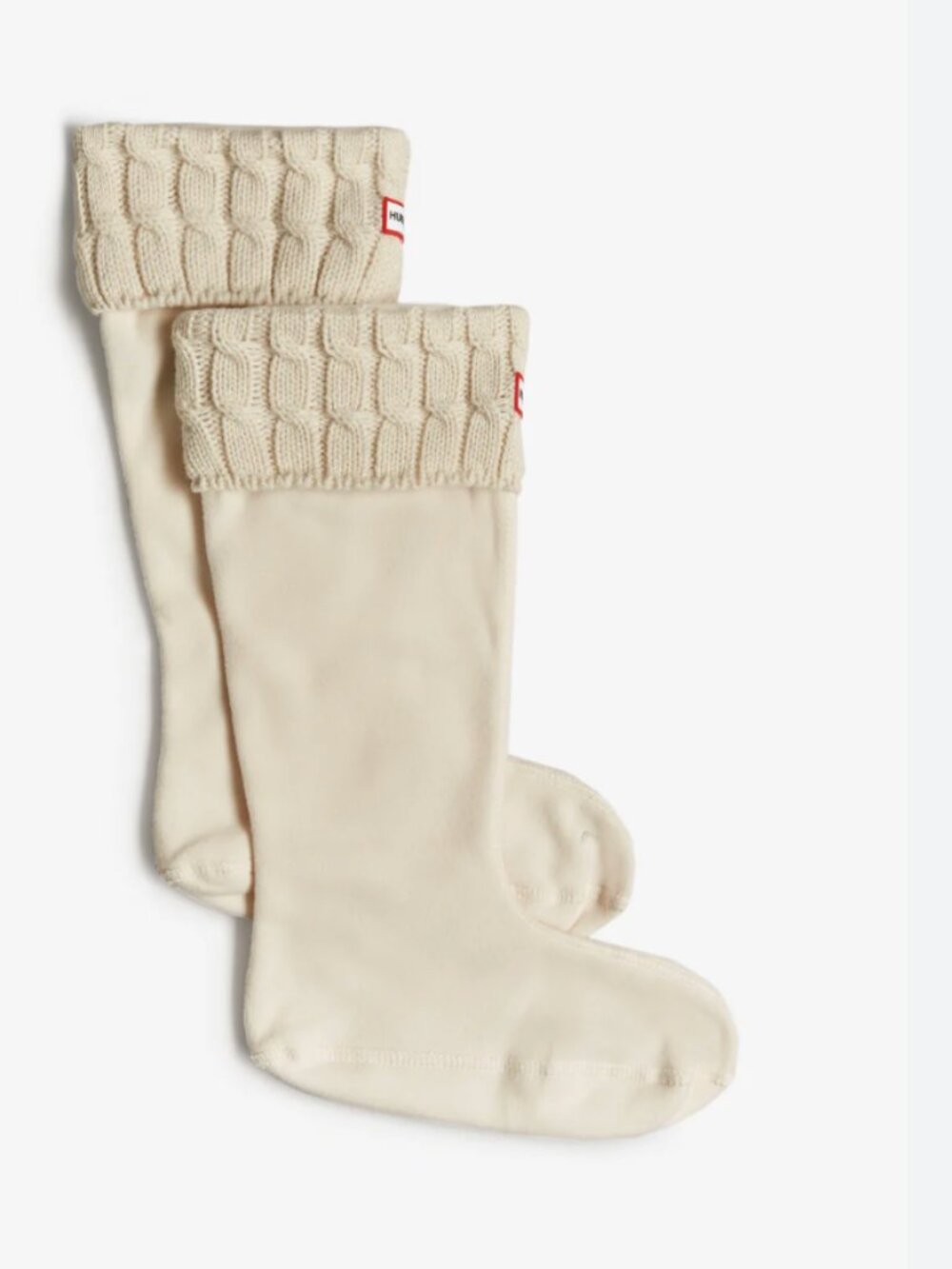 Hunter Cream Cable-Knit Cuff Socks